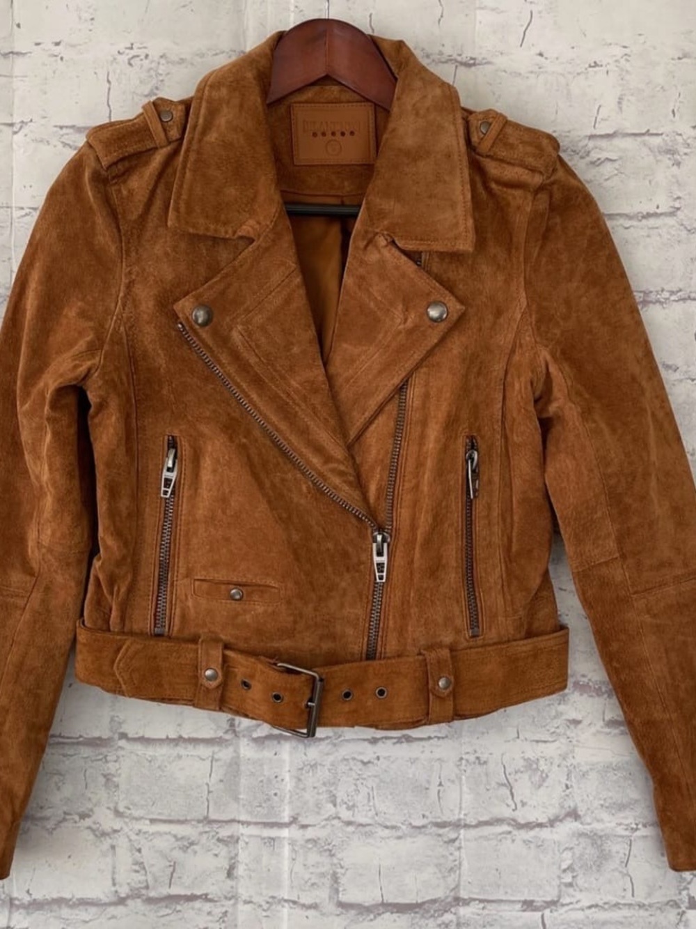 LIKE NEW BLANKNYC Denim Morning Suede Moto Jacket - El Dorado - Medium